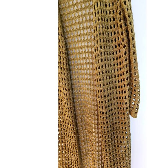 Anthropologie Open-Weave Long Cardigan Sweater, Olive Green, Retail $120 NWT NEW - Picture 5 of 11